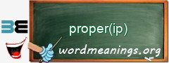 WordMeaning blackboard for proper(ip)